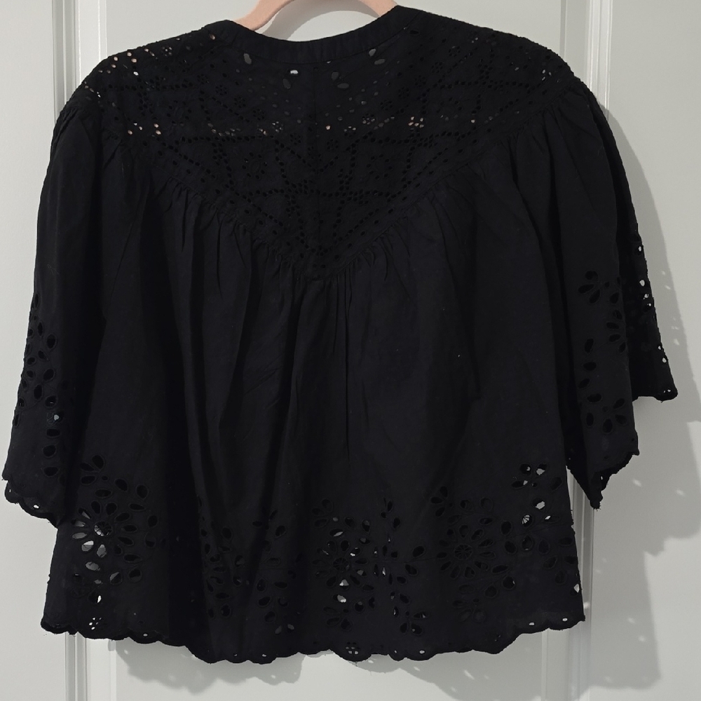 Universal Thread Black Eyelet Blouse - image 3